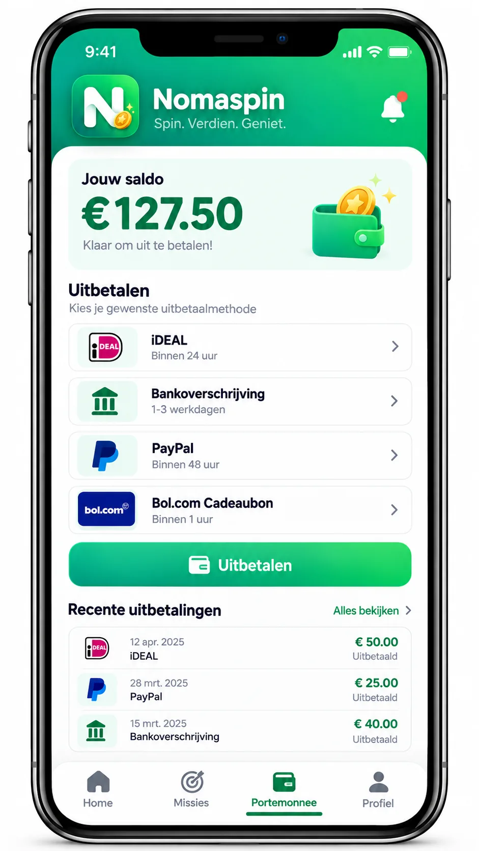 Nomaspin wallet